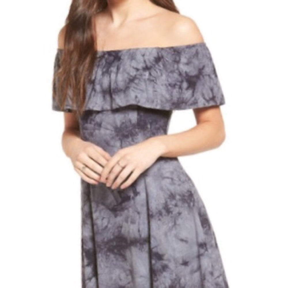 NWT One Clothing Off Shoulder Tie Dye Dress.